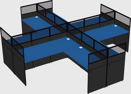 Shared l-shaped cubicles
