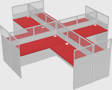 Shared l-shaped cubicles