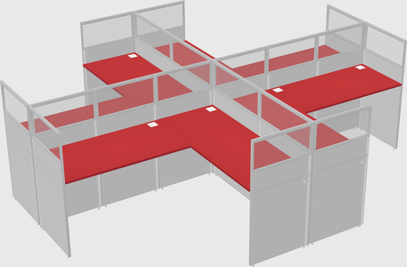 Shared l-shaped cubicles
