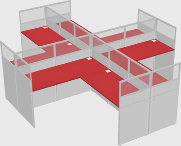 Shared l-shaped cubicles