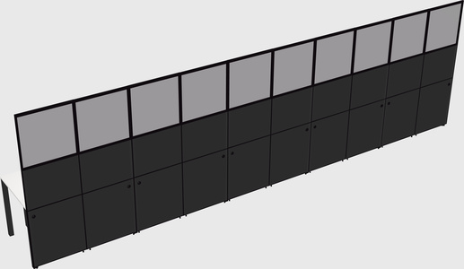 Shared rectangular cubicle