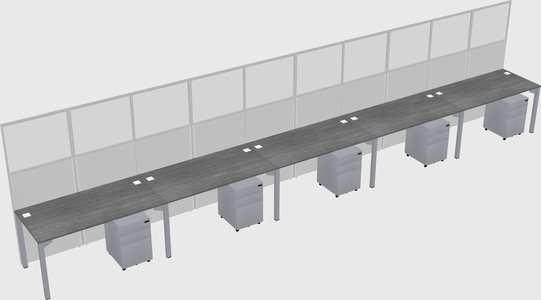 Shared rectangular cubicle