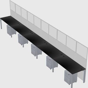 Shared rectangular cubicle