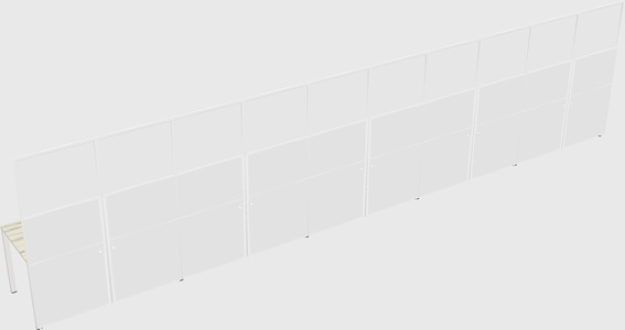 Shared rectangular cubicle