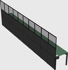Shared rectangular cubicle