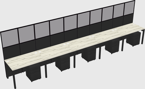 Shared rectangular cubicle