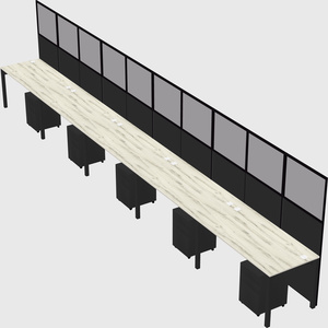Shared rectangular cubicle
