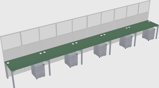 Shared rectangular cubicle