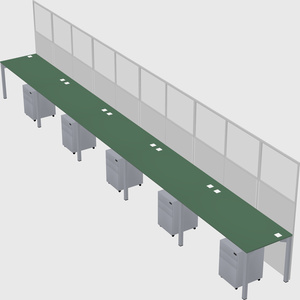 Shared rectangular cubicle