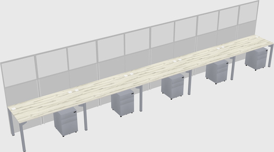 Shared rectangular cubicle