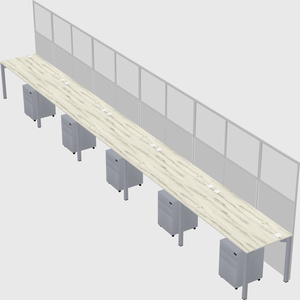 Shared rectangular cubicle