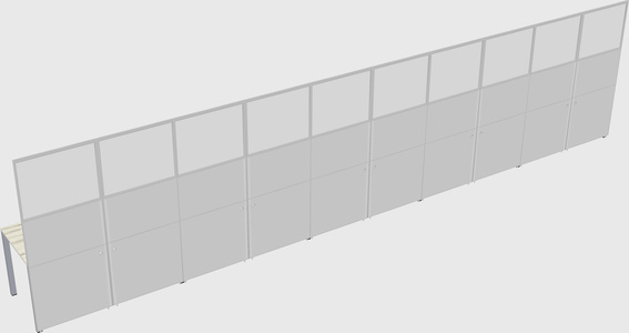 Shared rectangular cubicle