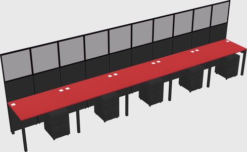 Shared rectangular cubicle