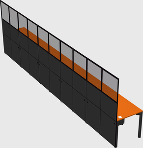 Shared rectangular cubicle