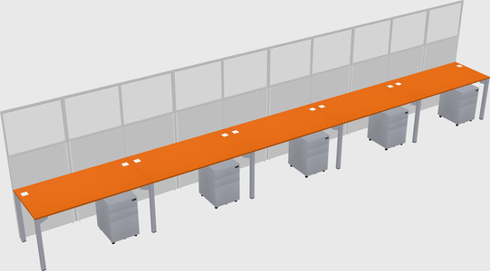 Shared rectangular cubicle