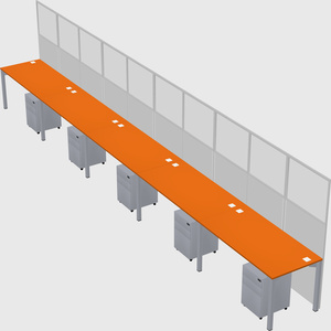 Shared rectangular cubicle