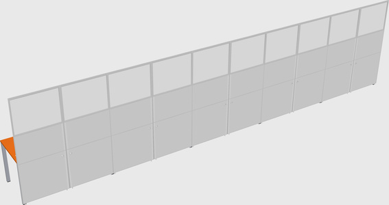 Shared rectangular cubicle