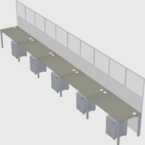 Shared rectangular cubicle