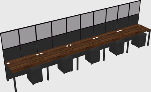 Shared rectangular cubicle