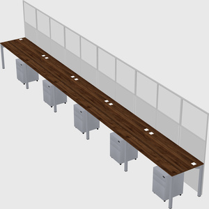 Shared rectangular cubicle