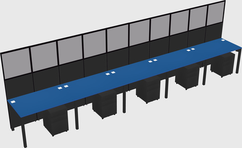 Shared rectangular cubicle