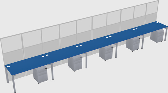 Shared rectangular cubicle