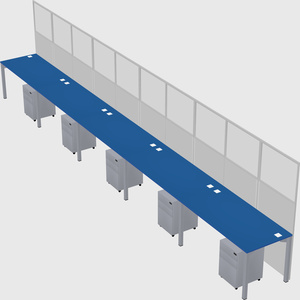 Shared rectangular cubicle
