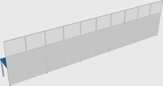 Shared rectangular cubicle