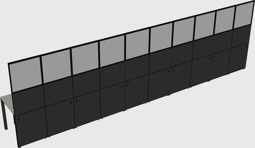 Shared rectangular cubicle