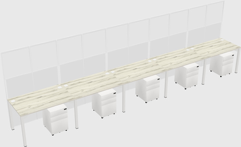 Shared rectangular cubicle