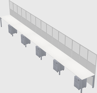 Shared rectangular cubicle