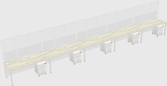 Shared rectangular cubicle