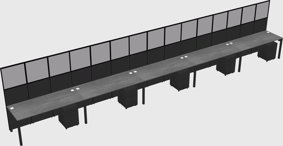 Shared rectangular cubicle