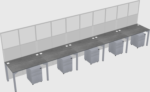 Shared rectangular cubicle