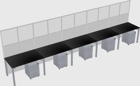 Shared rectangular cubicle