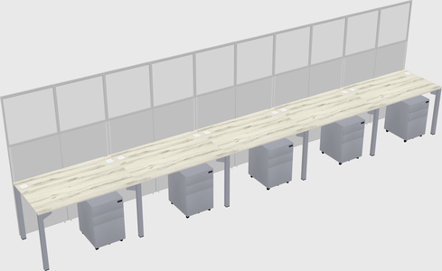 Shared rectangular cubicle