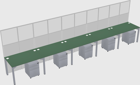 Shared rectangular cubicle