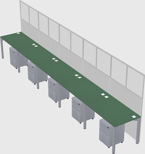 Shared rectangular cubicle