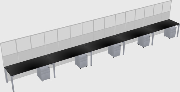 Shared rectangular cubicle