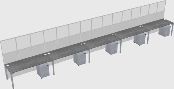 Shared rectangular cubicle