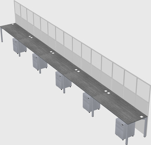 Shared rectangular cubicle