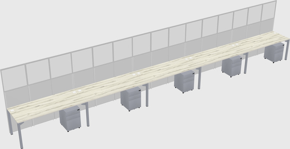 Shared rectangular cubicle