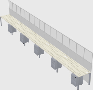Shared rectangular cubicle
