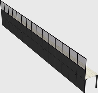 Shared rectangular cubicle