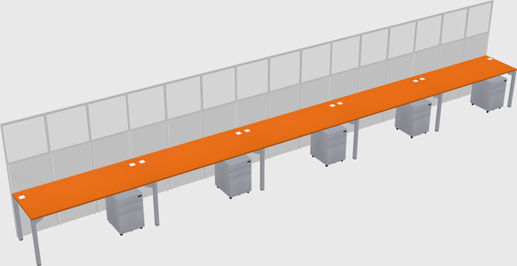 Shared rectangular cubicle