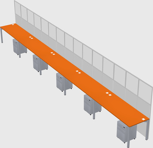 Shared rectangular cubicle