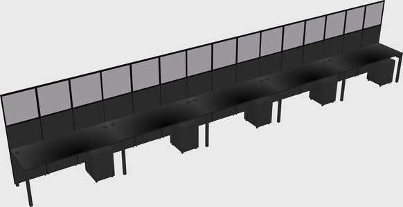 Shared rectangular cubicle