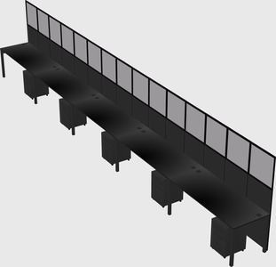 Shared rectangular cubicle