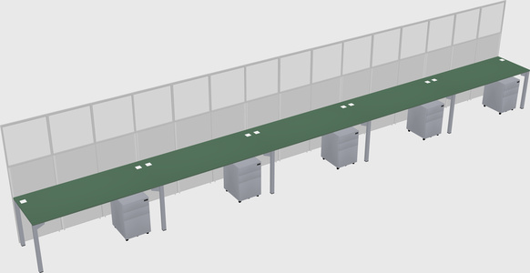 Shared rectangular cubicle