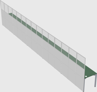 Shared rectangular cubicle